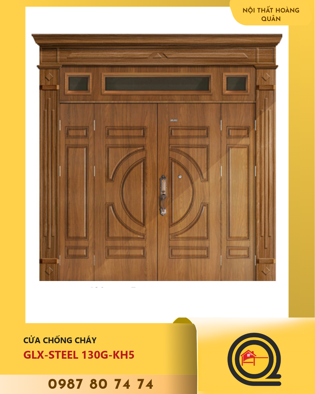 Cửa Thép Vân Gỗ GLX-STEEL 130G-KH5